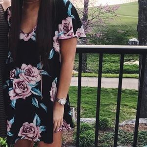 Black floral show me your mumu dress